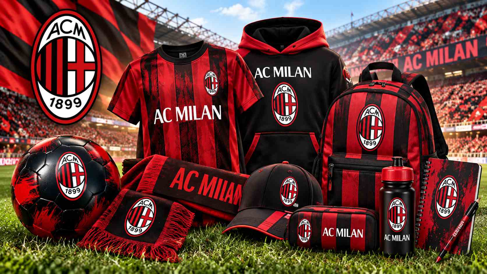 AC Milan – oblečení, školní potřeby a doplňky pro fotbalové fanoušky