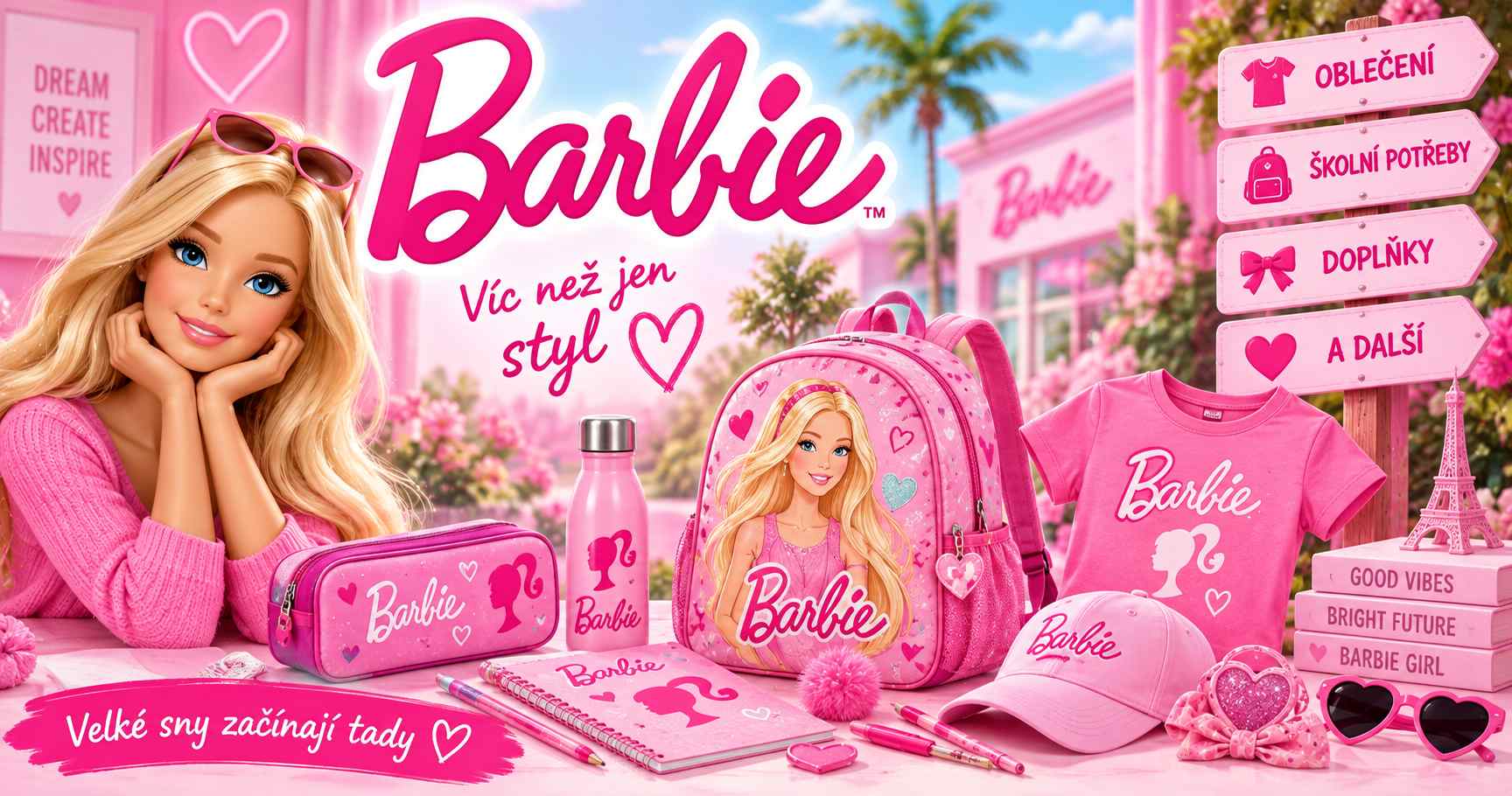 Barbie – dětské oblečení, školní potřeby, batohy a doplňky