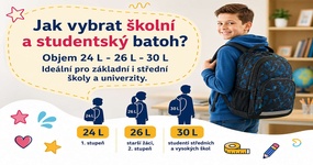 🧑🎓 Jak velký školní batoh vybrat – 24 l, 26 l nebo 30 l?