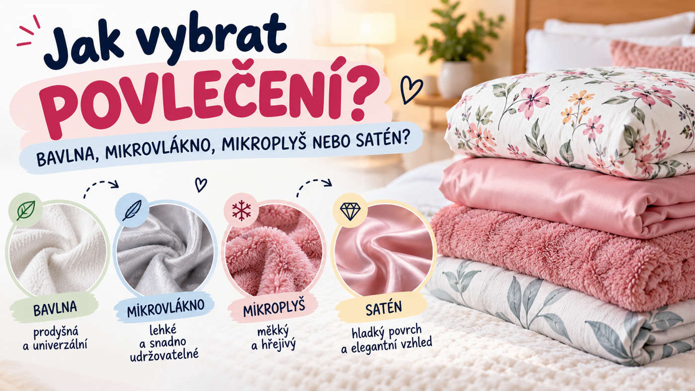 🛏️ Jak vybrat povlečení: bavlna, mikrovlákno, mikroplyš nebo satén?