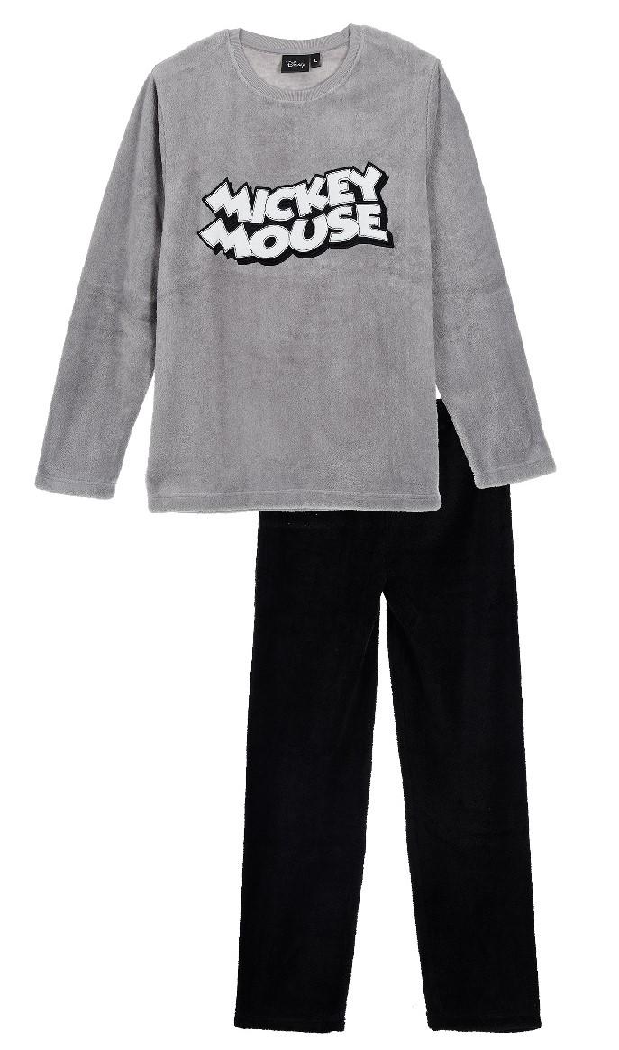 SUN CITY Pyžamo / domácí komplet fleece MICKEY pánský šedočerný, vel. M