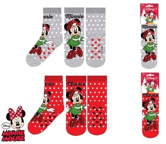 SUN CITY Vánoční ponožky MINNIE terry červené, vel. 23/26