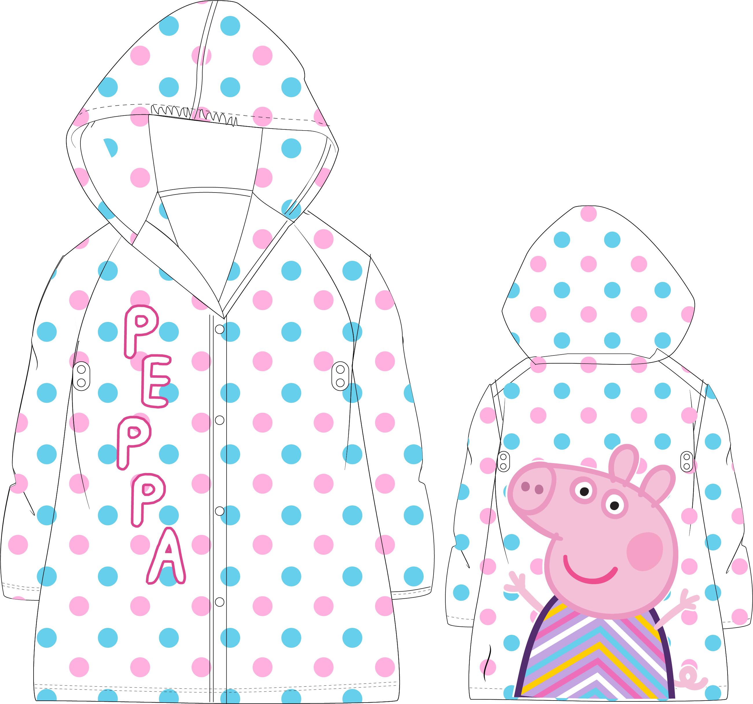 EPLUSM Pláštěnka PEPPA PIG dívčí průhledná transparentní, vel. 110/116