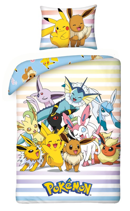 HALANTEX Povlečení Pokémon parta Bavlna, 140/200, 70/90 cm