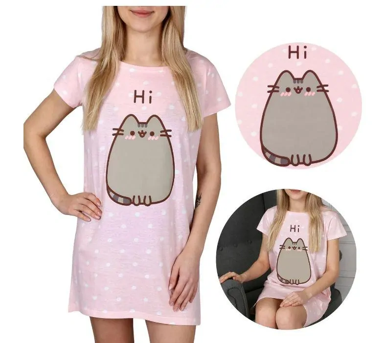EPLUSM Noční košilka PUSHEEN růžová, vel. XL