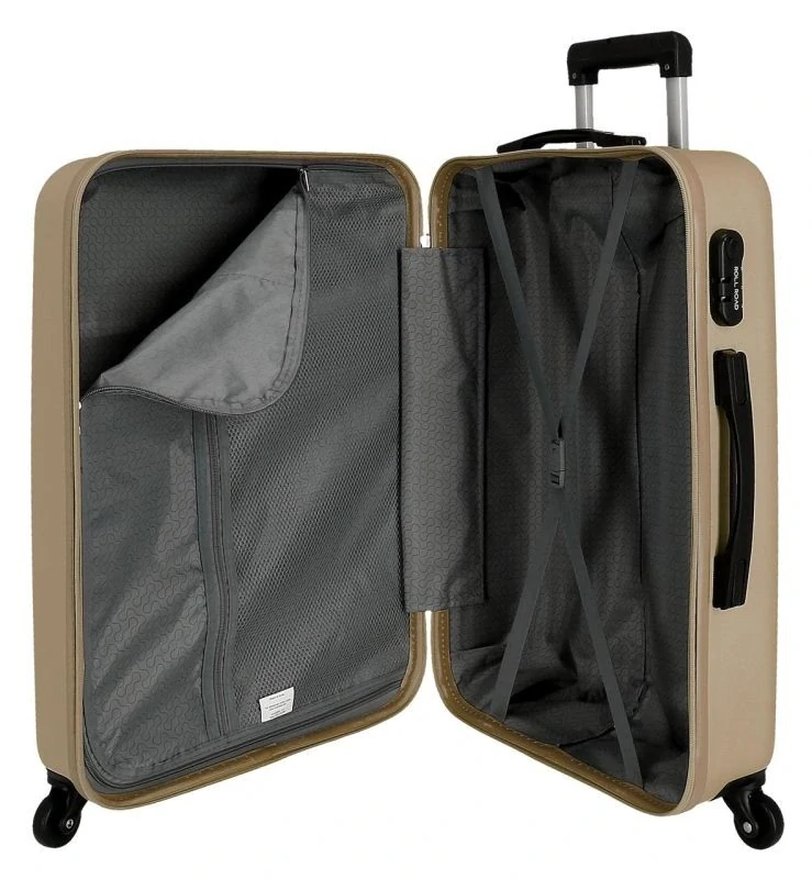 JOUMMABAGS Cestovní kufr ABS Roll Road Flex Champagne  ABS plast se zámkem, 65 cm