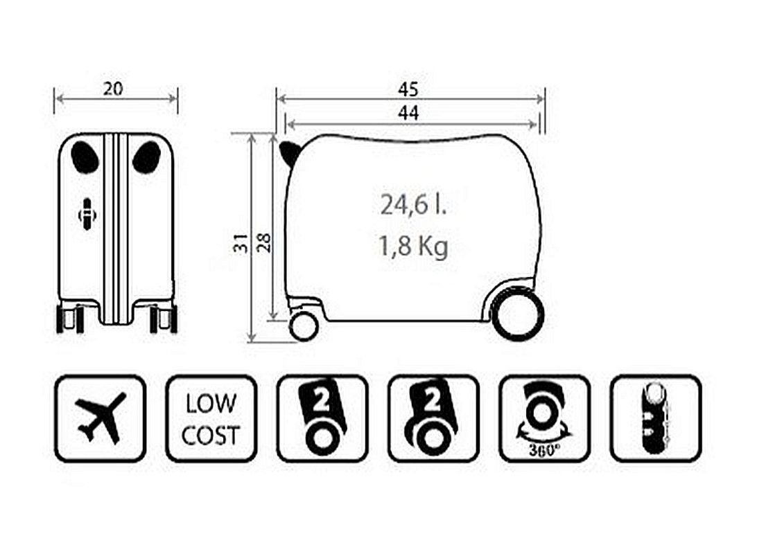 JOUMMABAGS Dětský kufřík odrážedlo na kolečkách Lilo and Stitch Happy white 45 x 31 x 20