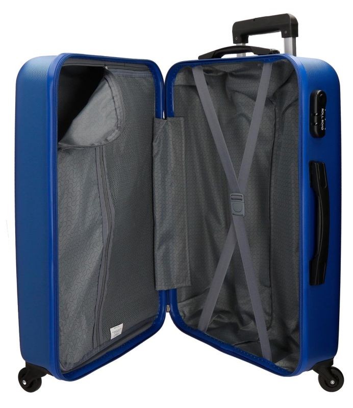 JOUMMABAGS Cestovní kufr ABS Roll Road Flex Blue ABS plastskořepinový se zámkem, 75 cm