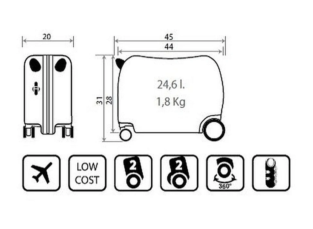 JOUMMABAGS Dětský kufřík odrážedlo na kolečkách Spiderman Hero 45 x 31 x 20