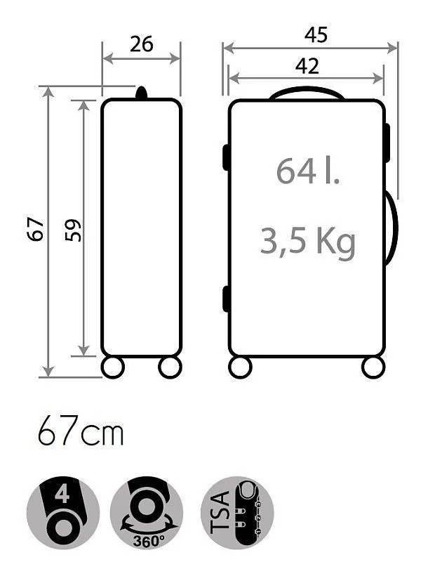 JOUMMABAGS Sada cestovních kufrů Santoro Gorjuss A Whispered Key plast se zámkem, 55/67 cm