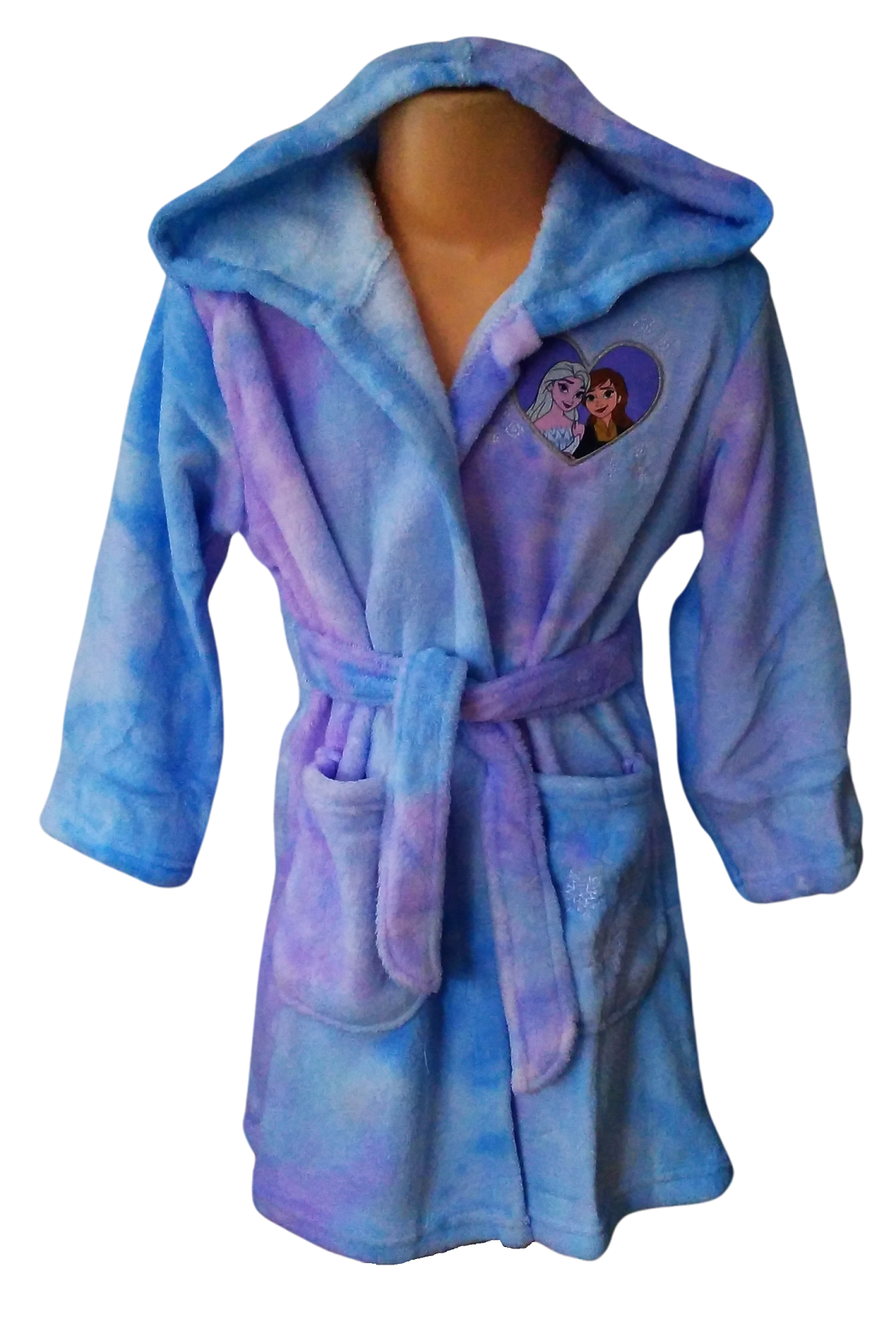 EPLUSM Župan FROZEN coral fleece modrofialový, vel. 98