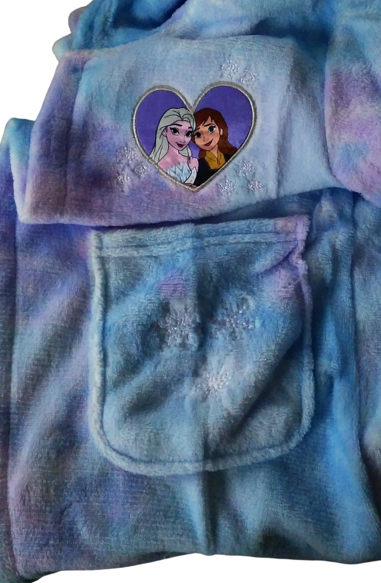 EPLUSM Župan FROZEN coral fleece modrofialový, vel. 98
