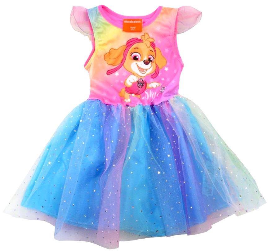 EPLUSM Šaty TLAPKOVÁ PATROLA tylové duhové, vel. 98/104 