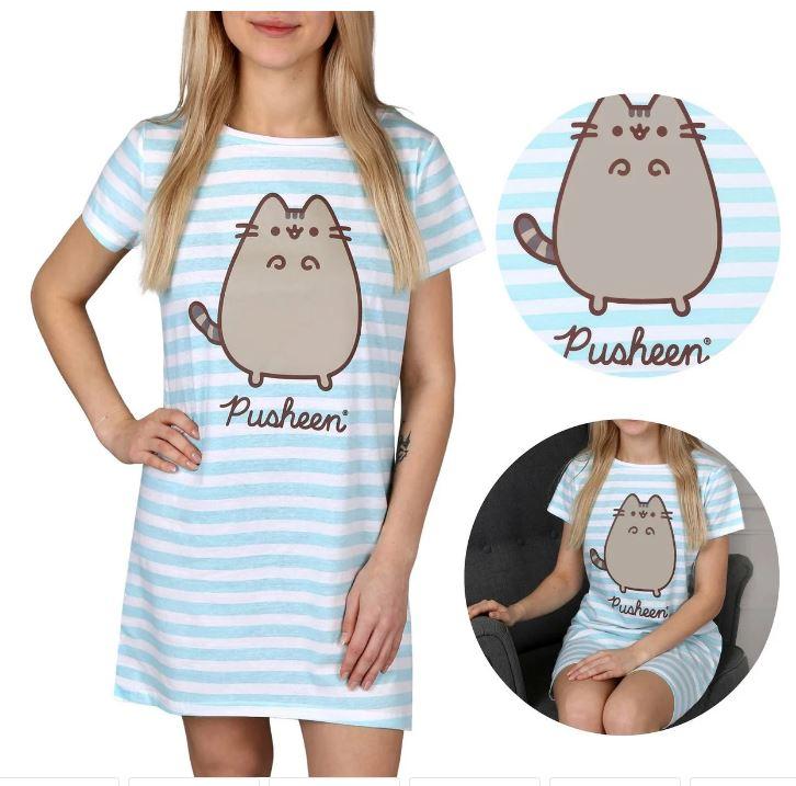 EPLUSM Noční košilka PUSHEEN tyrkysová, vel. L