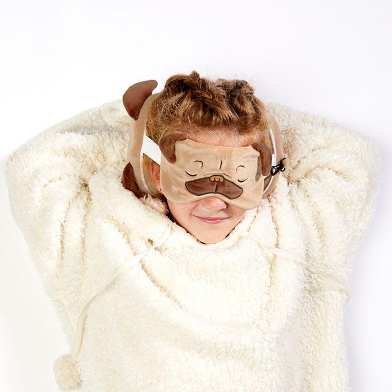 PUCKATOR Cestovní polštářek s maskou na oči MOPSÍK