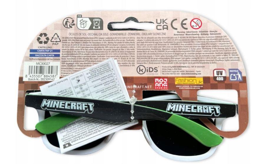 EUROSWAN Sluneční brýle MINECRAFT bílé