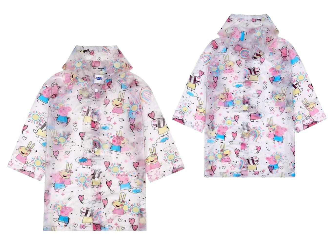 EPLUSM Pláštěnka PEPPA PIG průhledná transparentní, vel. 122/128