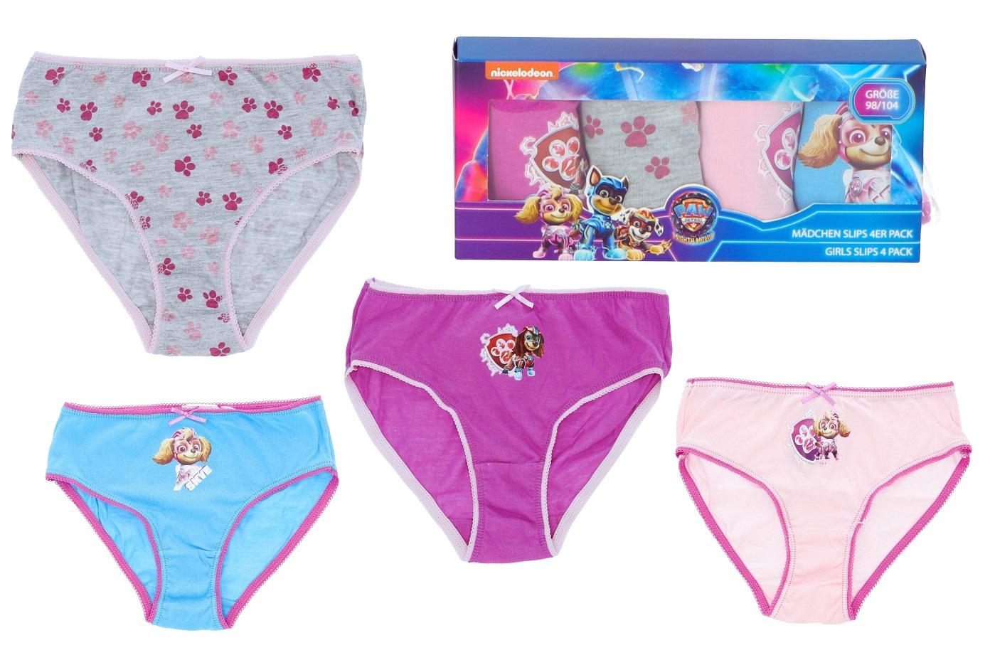 THE COOKIE COMPANY Kalhotky TLAPKOVÁ PATROLA růžové 4pack 110/116