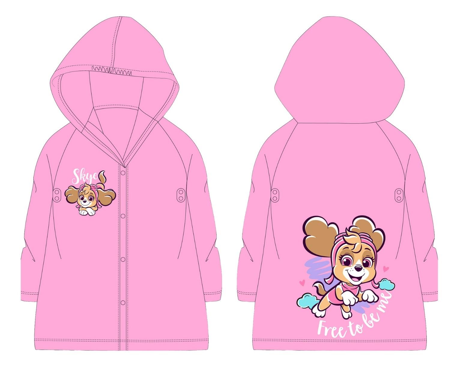 EPLUSM Pláštěnka TLAPKOVÁ PATROLA Skye Free to be me růžová dívčí, vel. 122/128