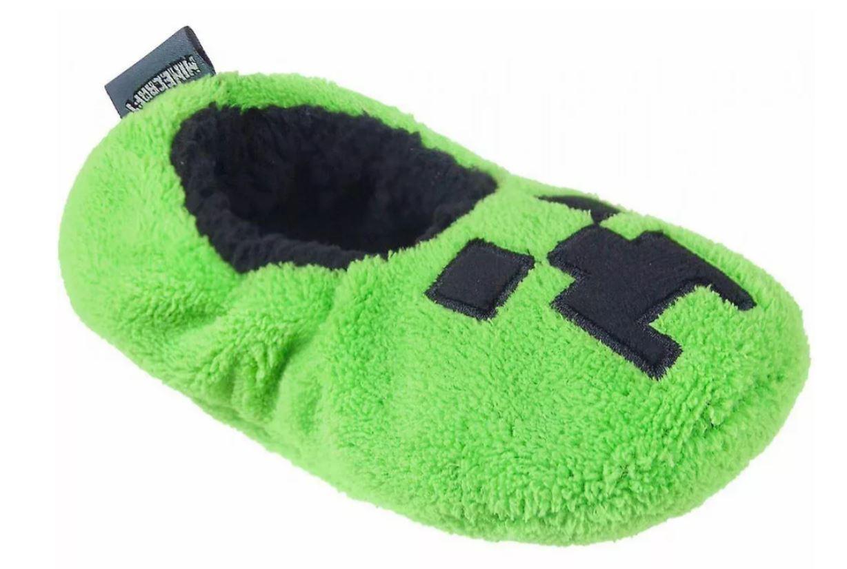 OFICIÁLNÍ LICENCE Bačkory MINECRAFT chlupaté zelené, vel. 33/34