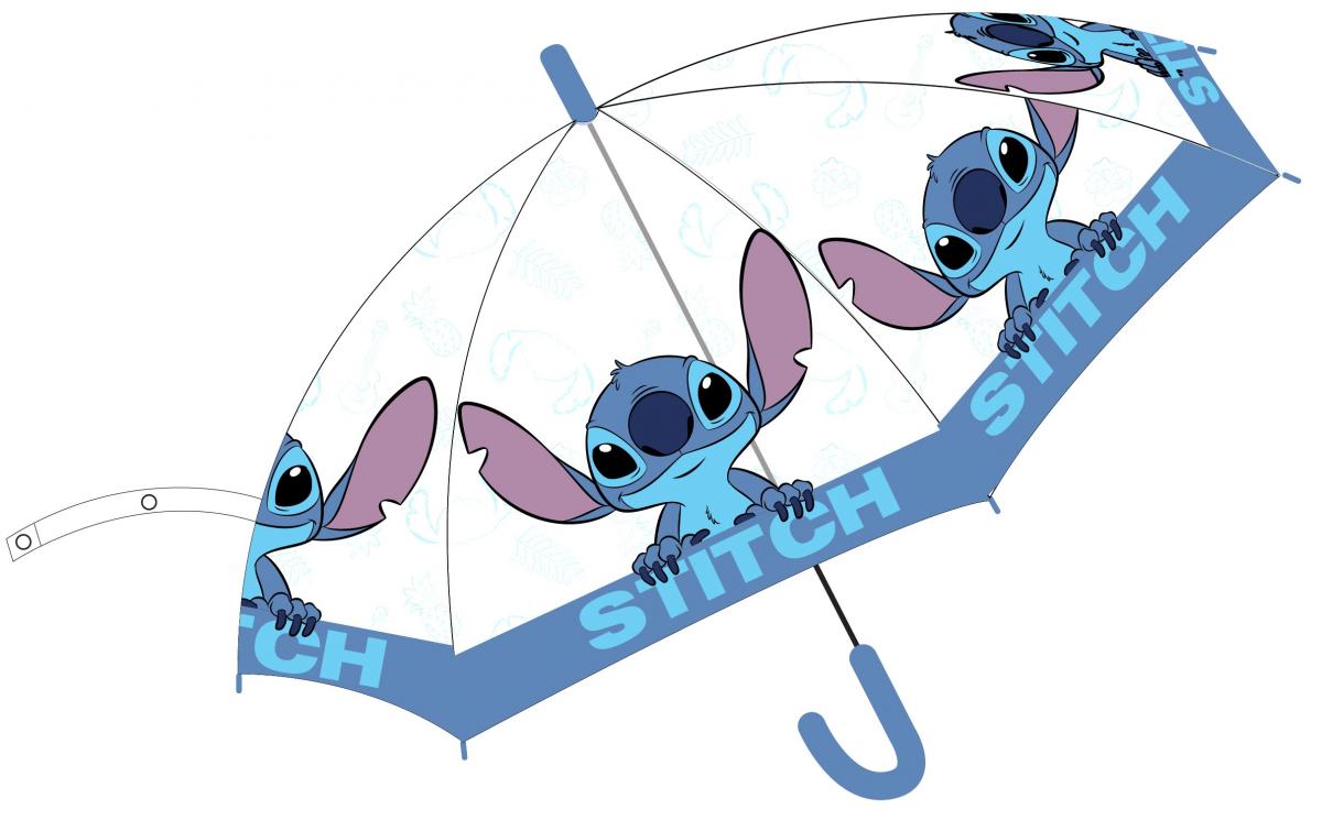 Deštník LILO A STITCH průhledný vystřelovací