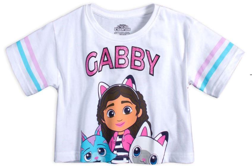 EPLUSM Crop tričko GÁBININ KOUZELNÝ DOMEK bílý, vel. 128