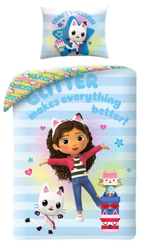 HALANTEX Povlečení Gábinin kouzelný domek glitter, 140/200, 70/90 cm