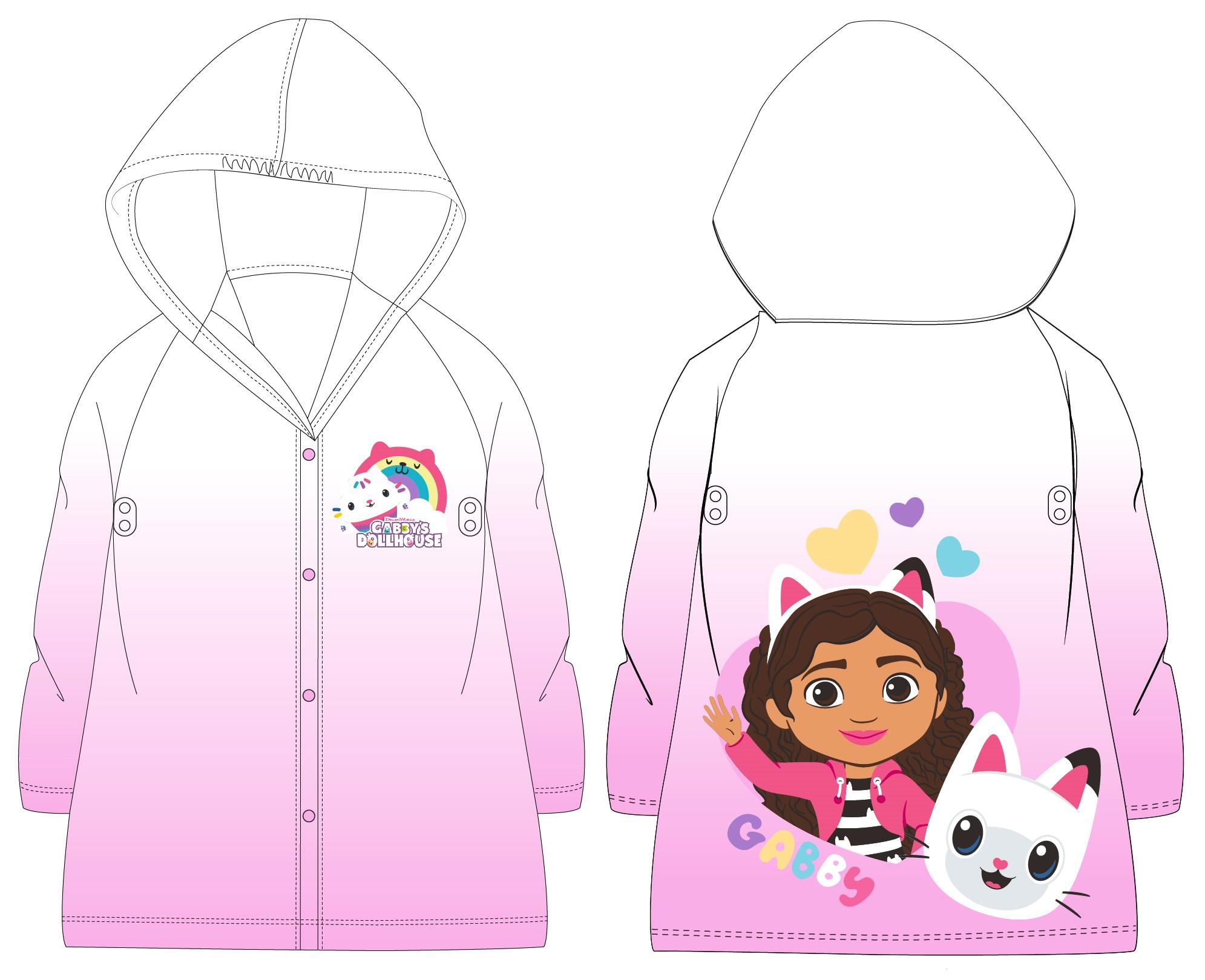 EPLUSM Pláštěnka GÁBININ KOUZELNÝ DOMEK průhledná dívčí, vel. 116/122