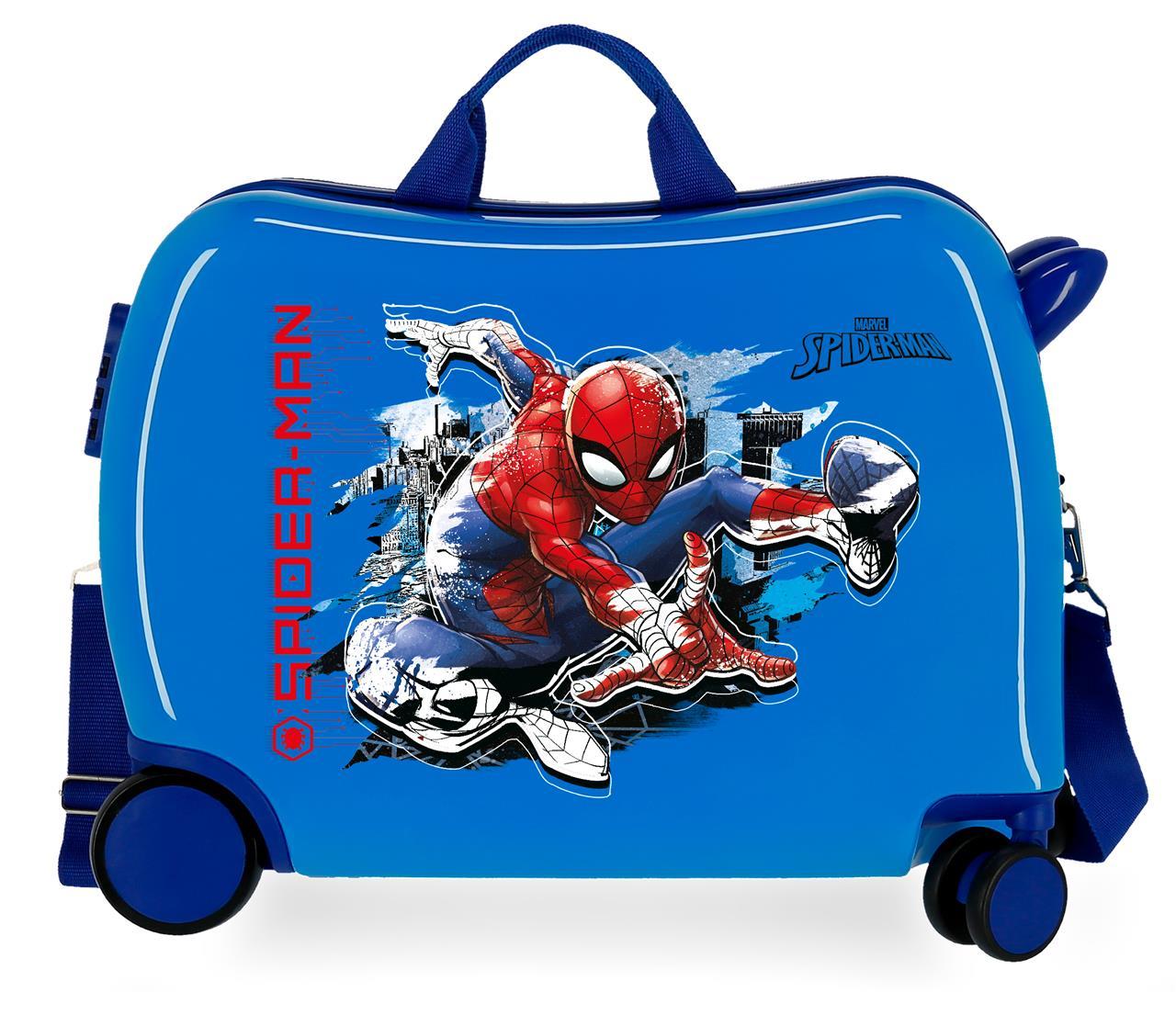 JOUMMABAGS Dětský kufřík odrážedlo na kolečkách SPIDERMAN Geo blue MAXI 50 x 38 x 20