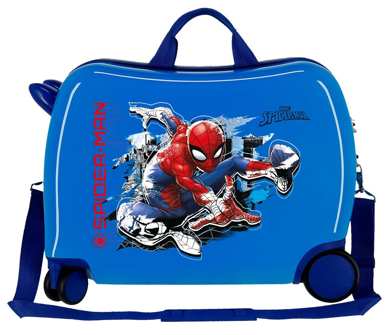 JOUMMABAGS Dětský kufřík odrážedlo na kolečkách SPIDERMAN Geo blue MAXI 50 x 38 x 20