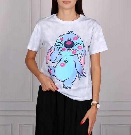 Dámské tričko LILO a STITCH, světle modré s glitry, vel. S