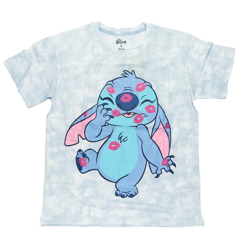 Dámské tričko LILO a STITCH, světle modré s glitry, vel. S