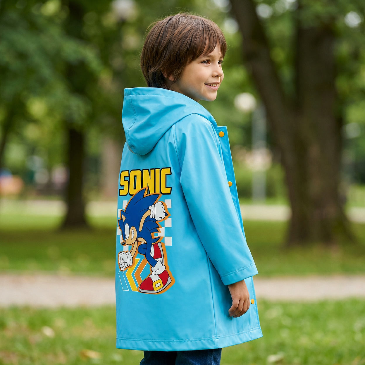 EPLUSM Pláštěnka SONIC chlapecká tyrkysová, vel. 110/116