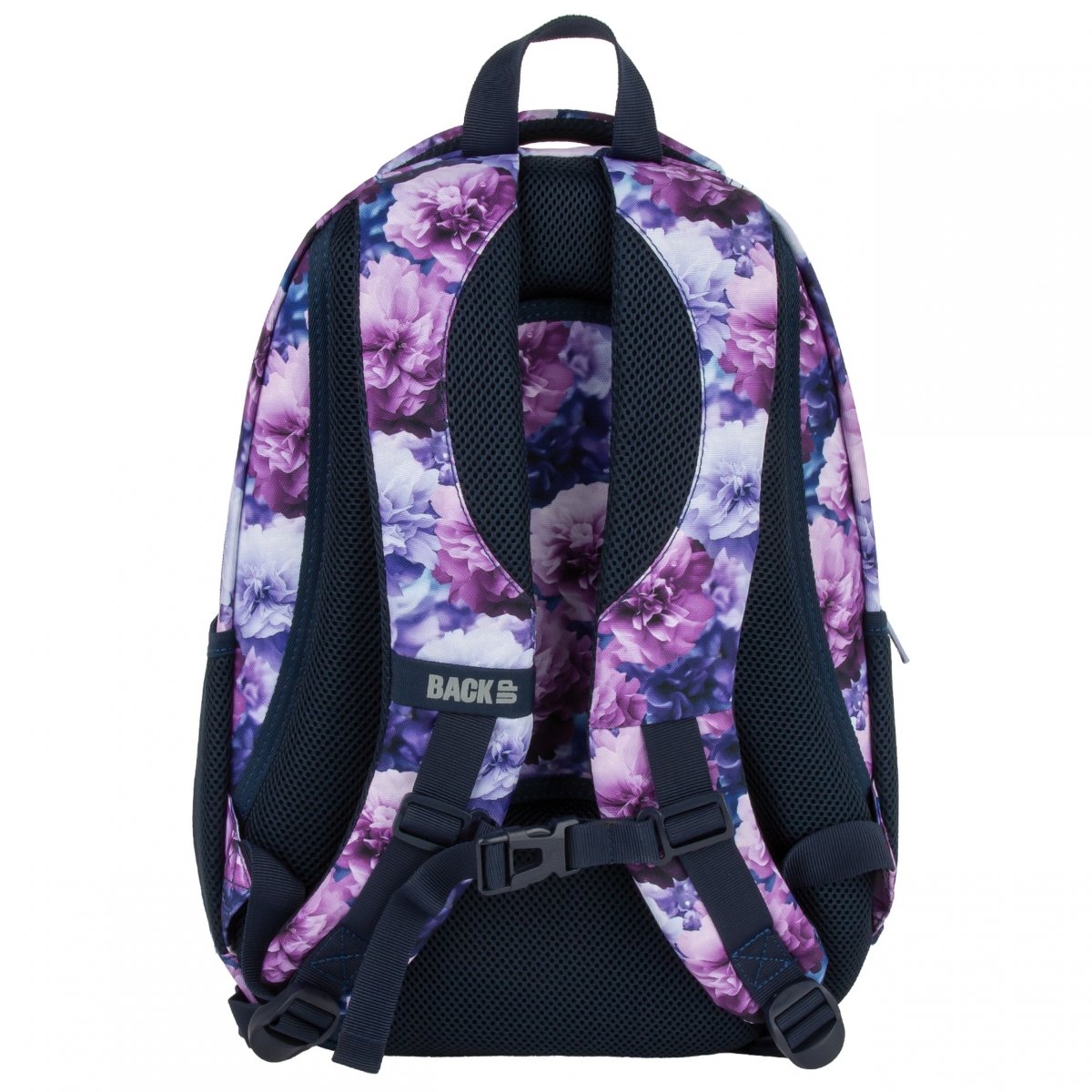 Zvýhodněný školní set BackUP Violet Flowers 3v1 – batoh 26 l, penál a vak