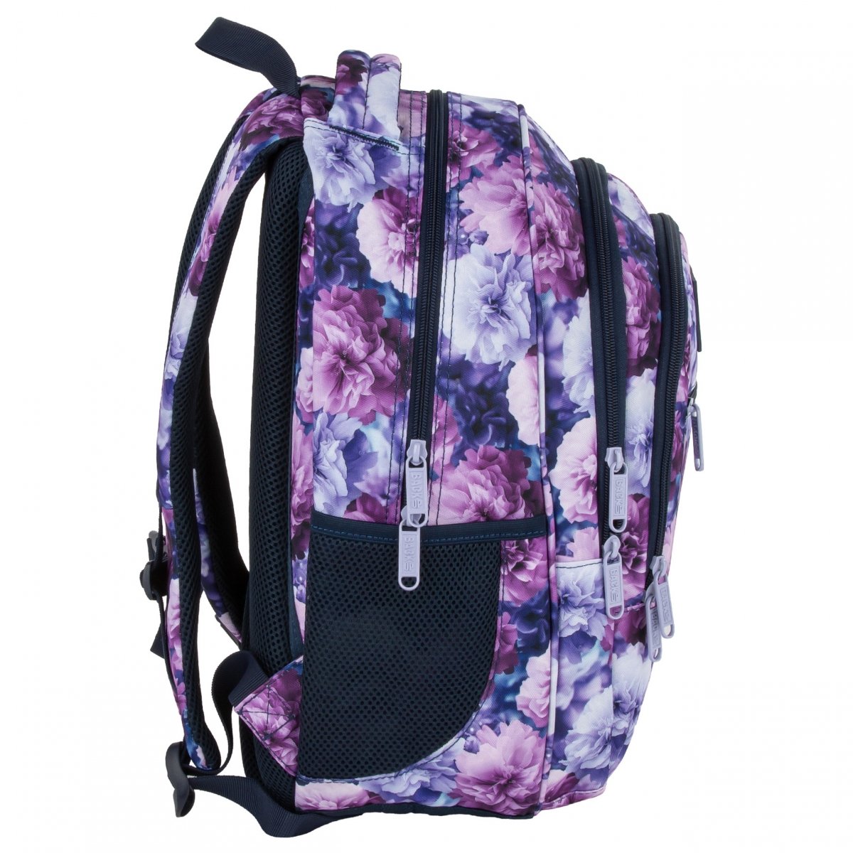 Zvýhodněný školní set BackUP Violet Bloom 3v1 – batoh 26 l, penál a sportovní taška