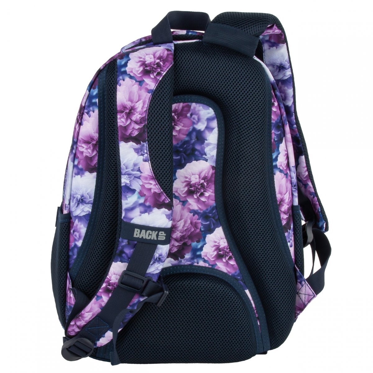 Zvýhodněný školní set BackUP Violet Bloom 3v1 – batoh 26 l, penál a sportovní taška