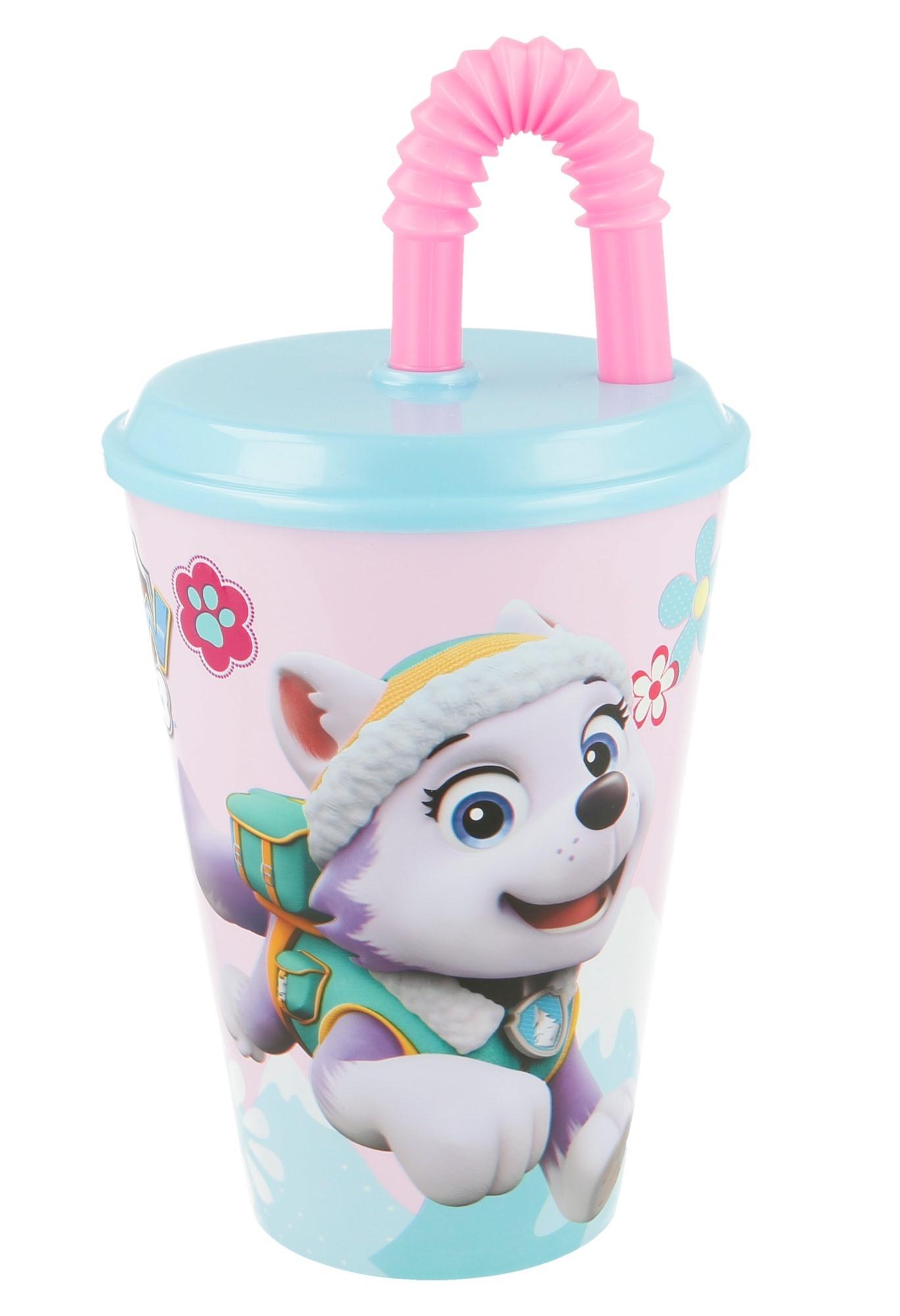 STORLINE Kelímek plastový s brčkem TLAPKOVÁ PATROLA růžový velký 430ml