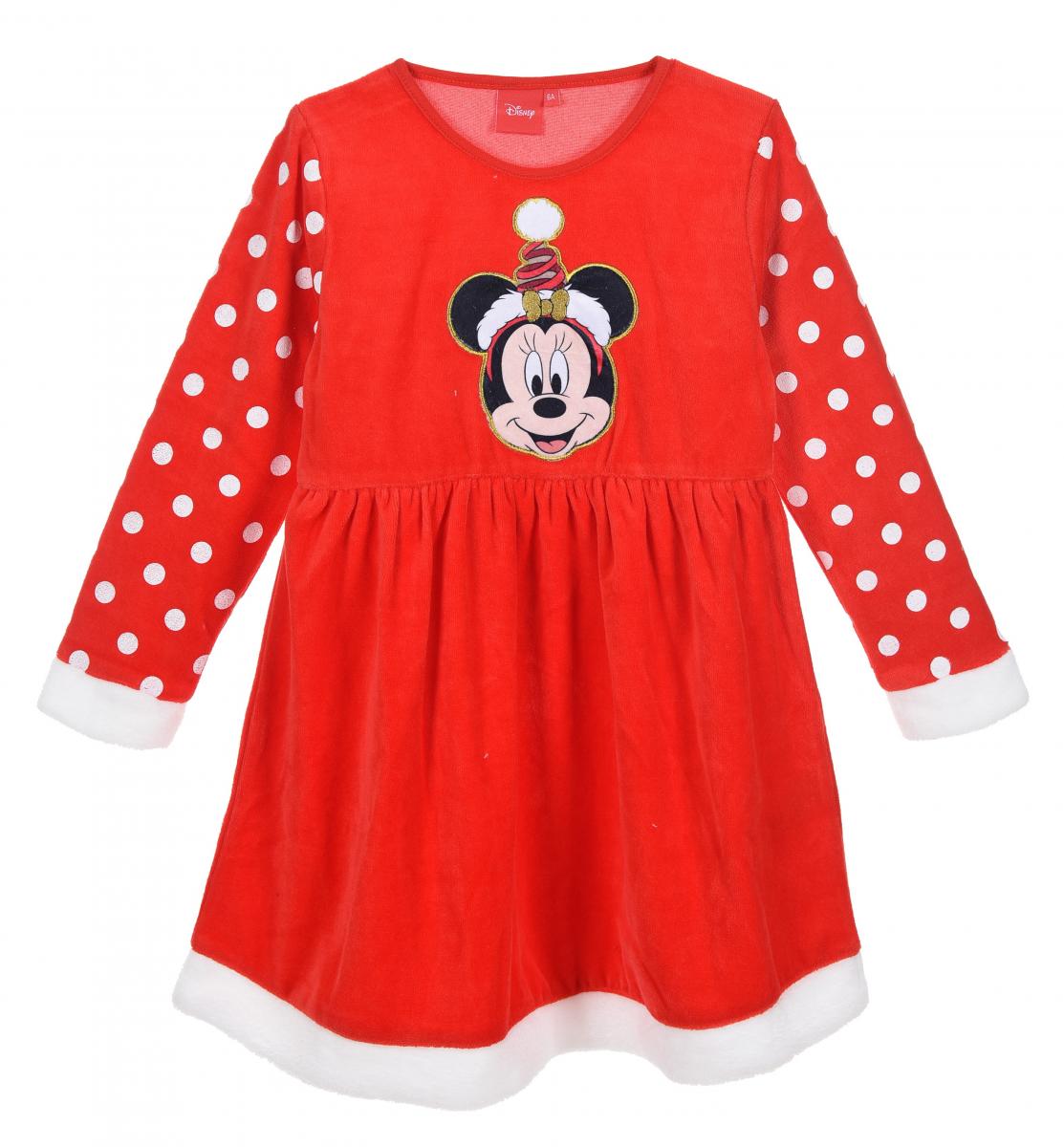 EPLUSM Šaty MINNIE vánoční červené s čepicí, vel. 98
