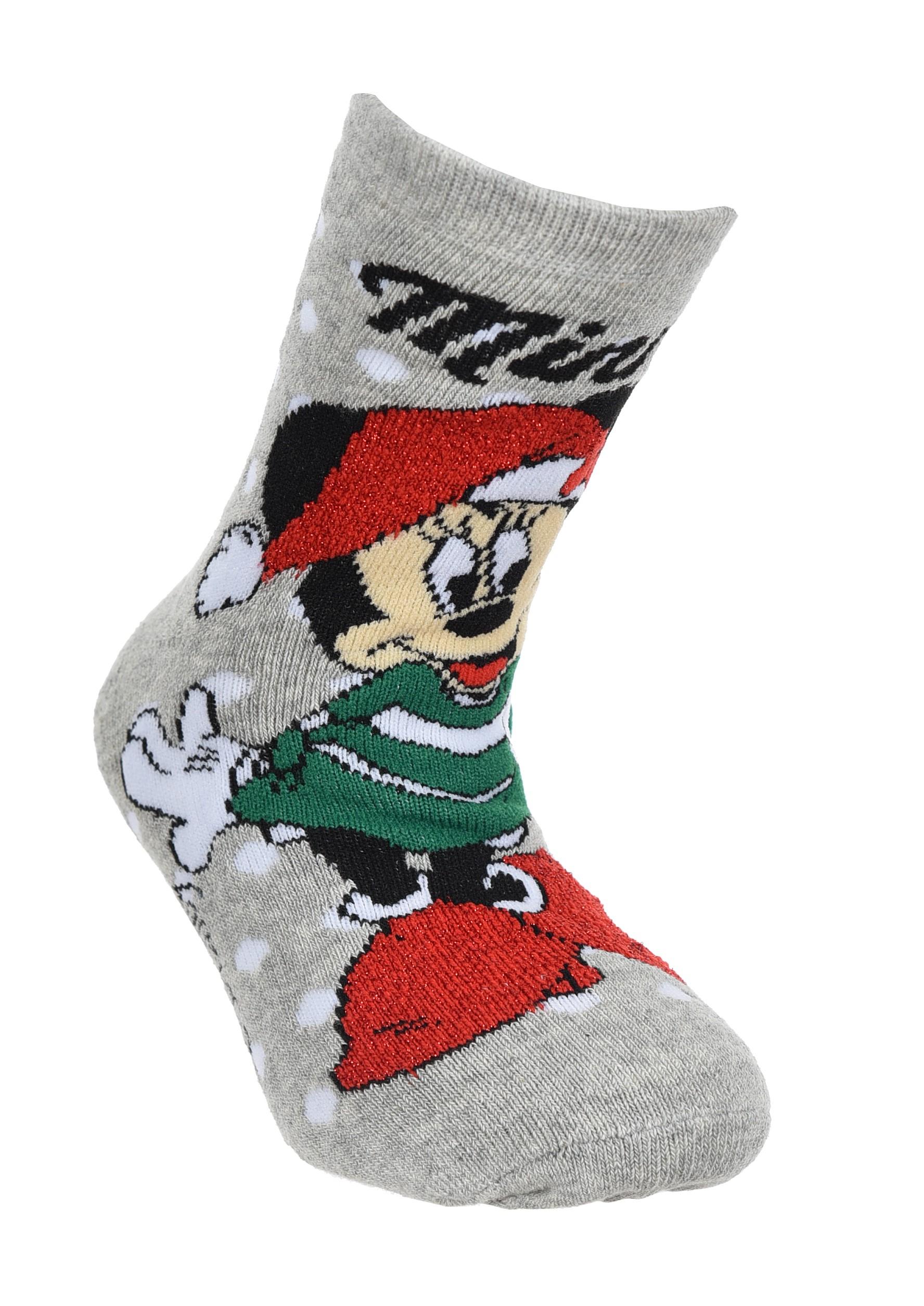 SUN CITY Vánoční ponožky MINNIE terry šedé, vel. 31/34