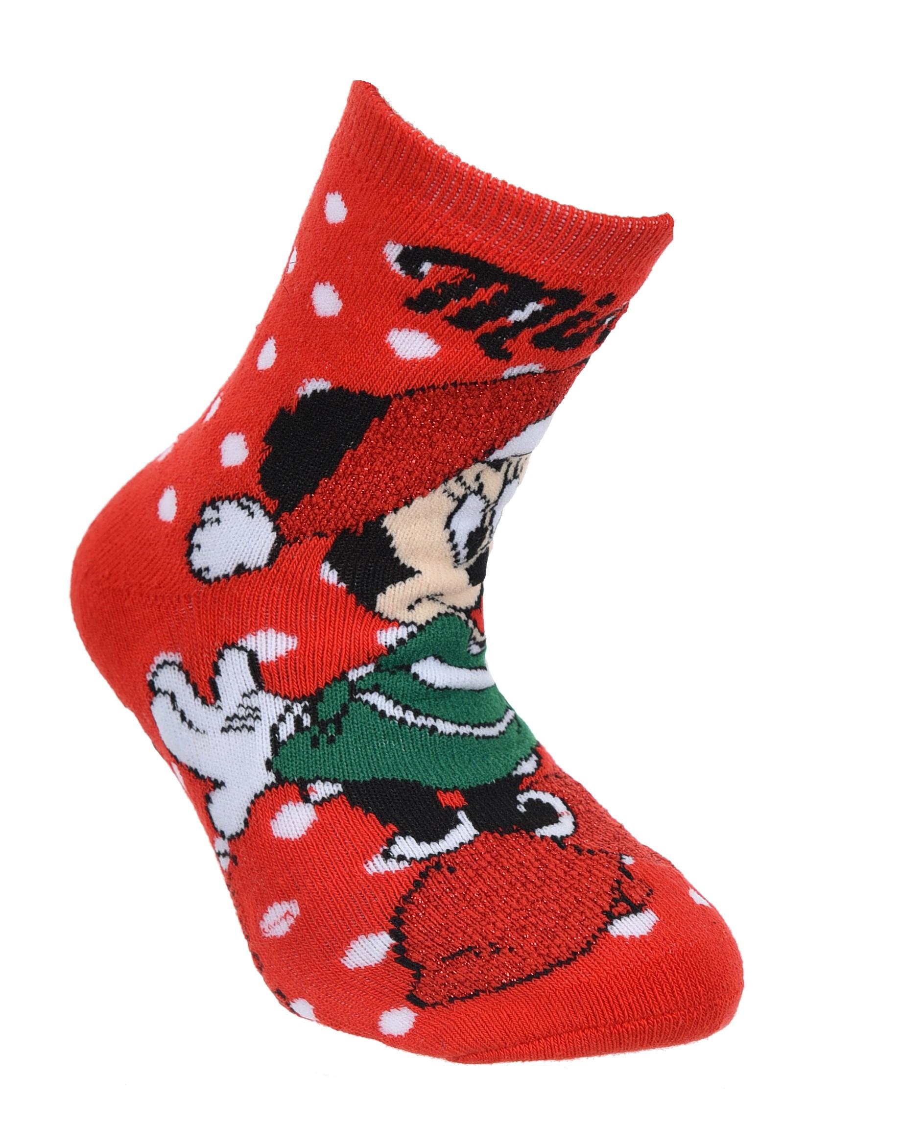 SUN CITY Vánoční ponožky MINNIE terry červené, vel. 27/30