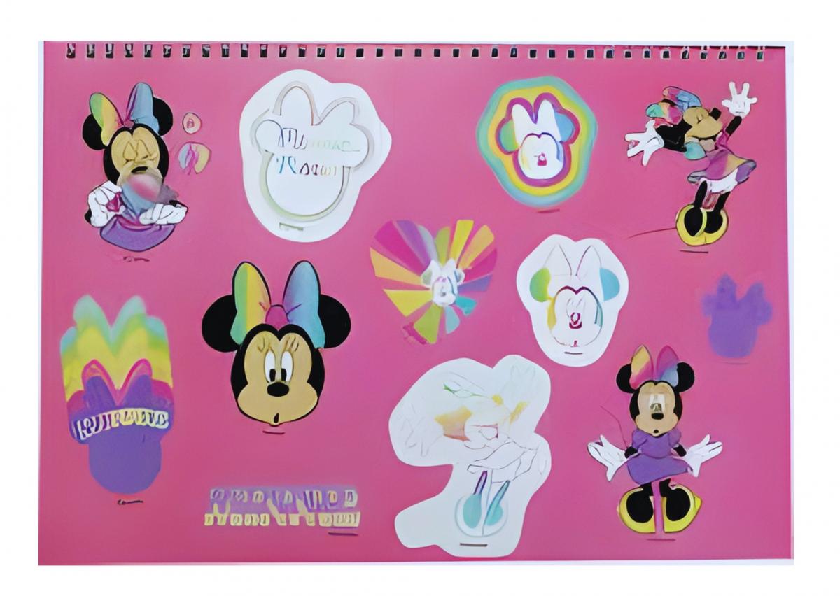 SPIRÁLOVÝ BLOK SE SAMOLEPKAMI MINNIE, uni