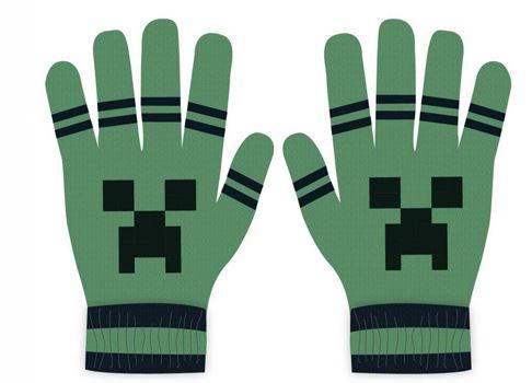 FASHION UK Rukavice MINECRAFT prstové úpletové zelené