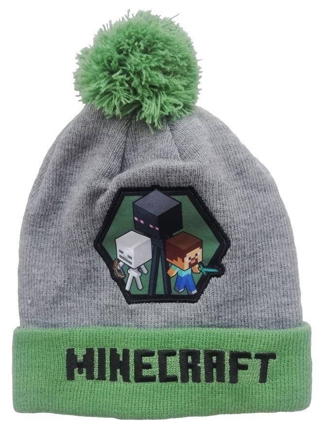 OFICIÁLNÍ LICENCE Čepice MINECRAFT kulich zelenošedý, vel. 52