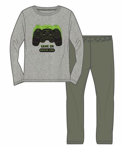 FASHION UK Pyžamo GAME šedozelené, vel. 140