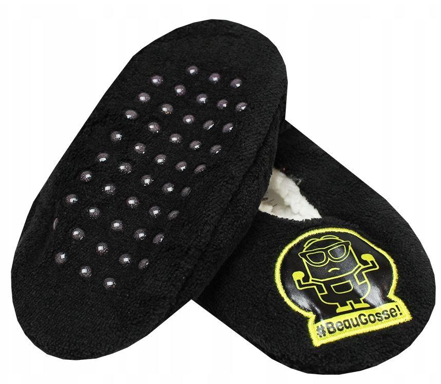 SUN CITY Bačkory MIMONI chlupaté černé, vel. 31/32