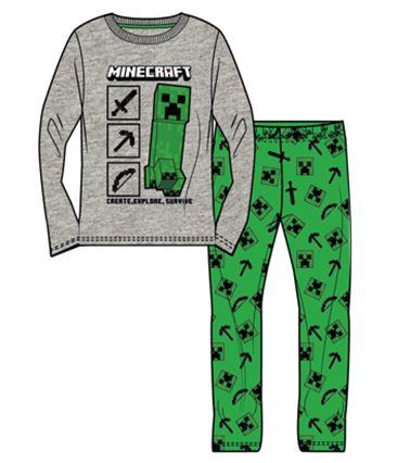 FASHION UK Pyžamo MINECRAFT šedozelené, vel. 134