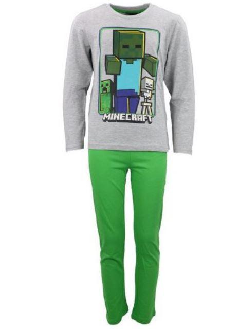 FASHION UK Pyžamo MINECRAFT šedozelené, vel. 152
