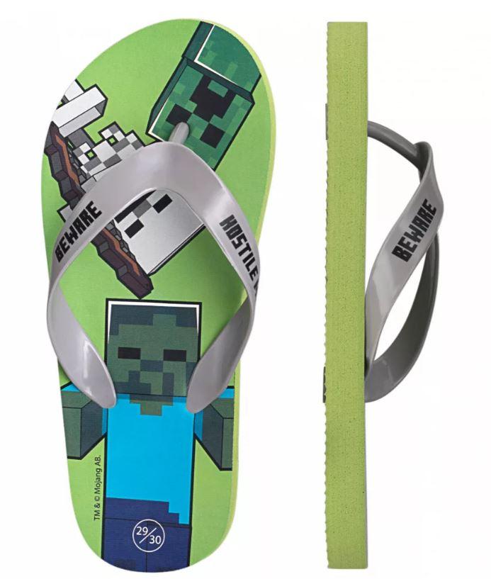 FASHION UK Žabky MINECRAFT zelené, 35/36