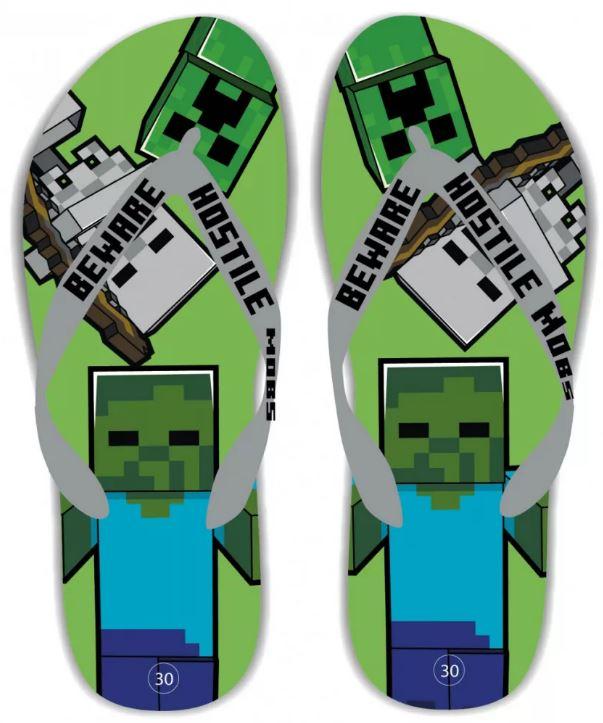 FASHION UK Žabky MINECRAFT zelené, 37/38