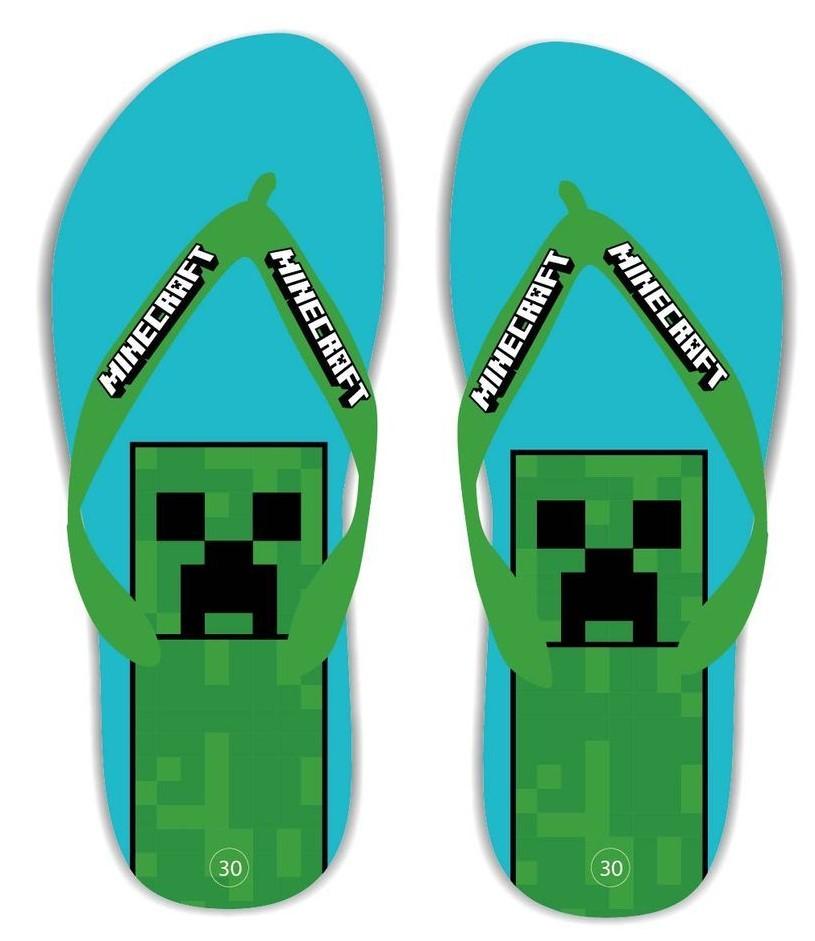 FASHION UK Žabky MINECRAFT modré, 31/32